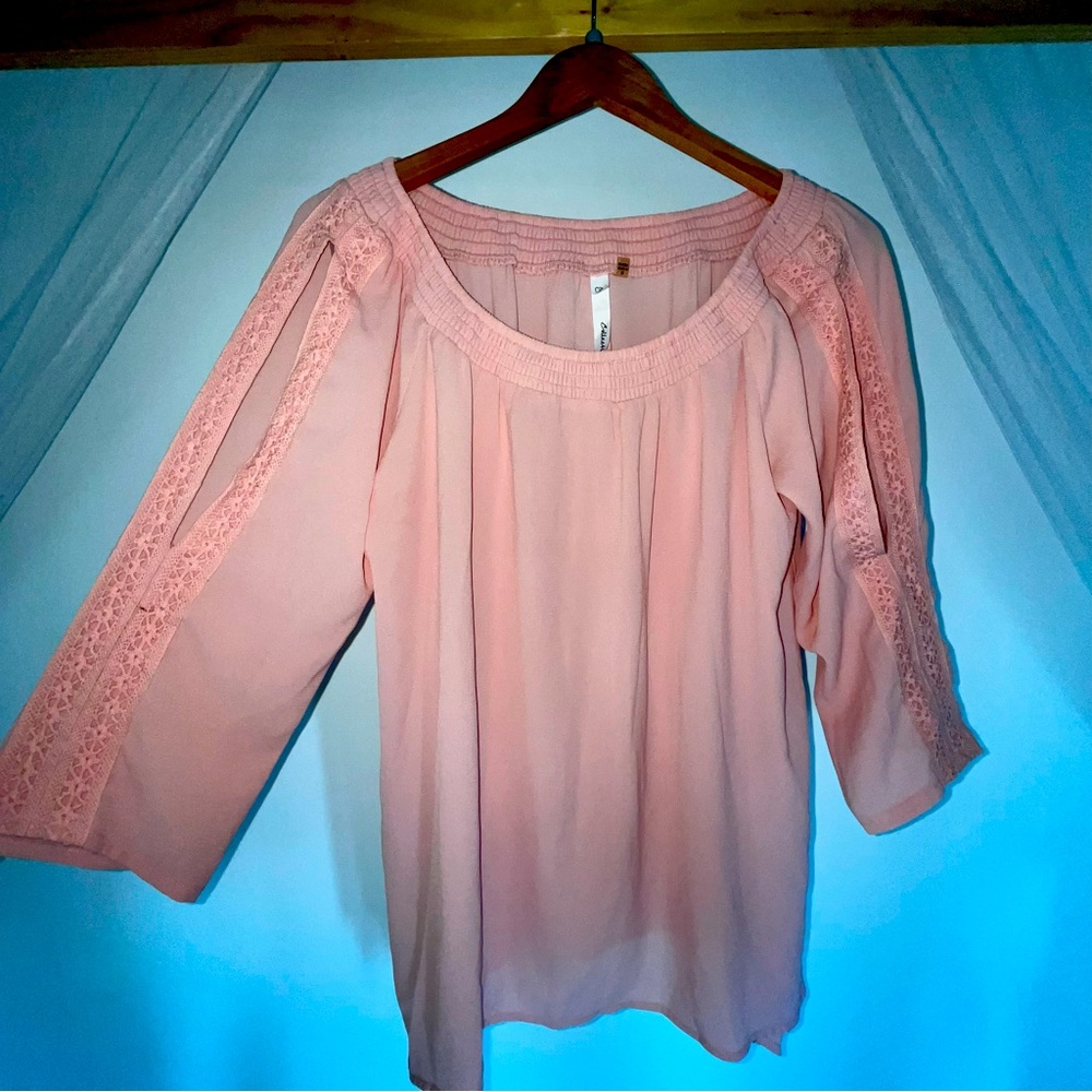 NWOT NY collection pink tunic blouse medium